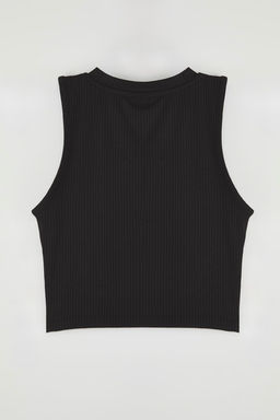 Trendyolmilla Siyah Animal Bask?l? Halter Yaka Fitted/Vucuda Oturan Crop Esnek Orme Bluz TWOSS22BZ0879  фото 10