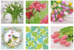 Love2art салфетки бумажные АССОРТИ 3х слойные SDD 33 x 33 12 шт. Набор №1217-01 Дыхание весны