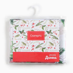 Скатерть Доляна Рождественский букет 145*180 см, 100% п/э  фото 8