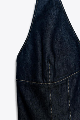 DENIM HALTER DRESS - Zara фото 8