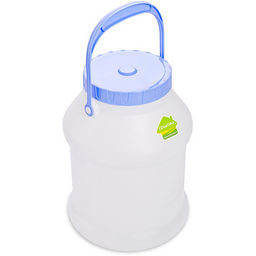 Бидон пластмассовый Просперо 5л, д20см, h26см, закручивающаяся крышка, с ручкой, белый (Россия)