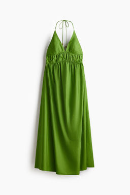 Vestido halter de popelina