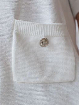 Кардиган c коротким рукавом вязаный из хлопка с акрилом