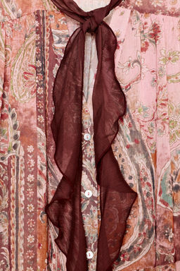 PRINTED BLOUSE WITH BOW - Zara фото 16