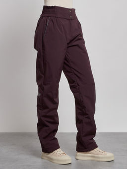 Брюки утепленные спортивные с высокой посадкой женские зимние темно-бордового цвета 7141Tb - Colannia фото 7