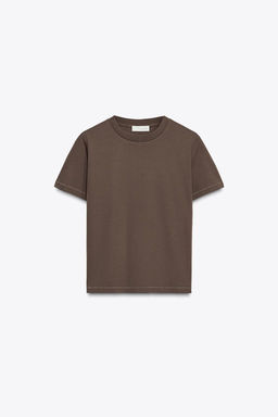 MERCERISED COTTON T-SHIRT - Zara фото 11