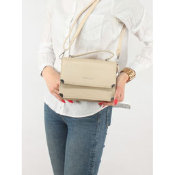 Сумка женская искусственная кожа Ch&K-8659, 2отд, плечевой ремень, бежевый SALE 255070 - Adelia фото 5