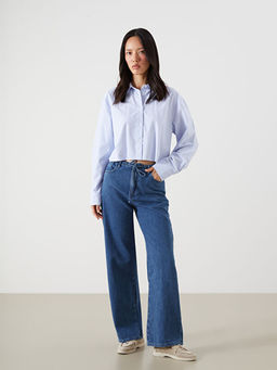 Beli Lastikli Wideleg Kad?n Jean Pantolon