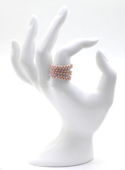 Колечко на резинке из фианитов цвет розовый