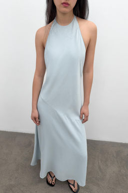 VESTIDO HALTER FLUIDO / Azul claro - Zara фото 6