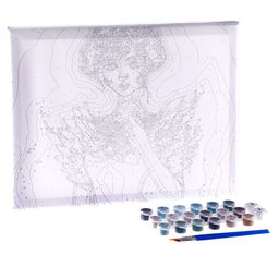 Картина по номерам на холсте Таинственная девушка, 30 40 см, в плёнке - Школа талантов фото 2