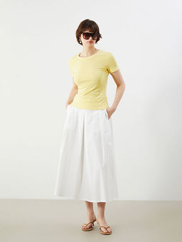 Beli Lastikli Pileli Etek
