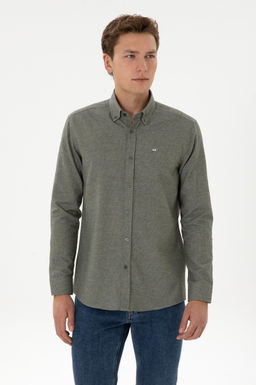 Erkek Haki Uzun Kollu G_mlek