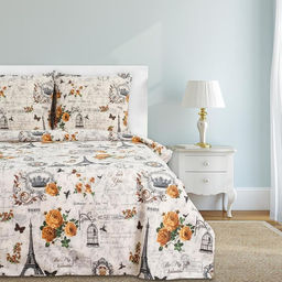 Постельное бельё Этель 2 сп. Парижские сезоны175х215 см, 200х220 см, 70х70 см - 2 шт., 100% хлопок, бязь 125 г/м