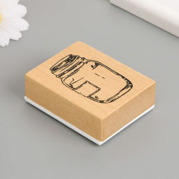 Печать дерево, резина «Банка с пробкой», 7×5.5 см