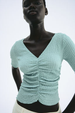 Top drapeado con textura - H&m фото 11