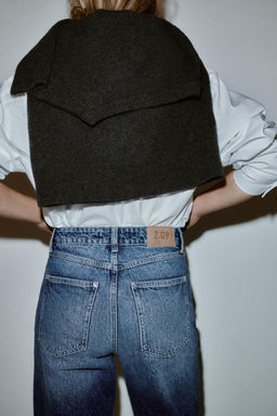 JEANS Z.09 STRAIGHT HIGH-WAIST CROSS-OVER WAISTBAND - Zara фото 6