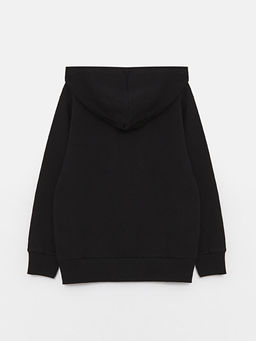 Bask?l? Uzun Kollu Erkek ?ocuk Hoodie