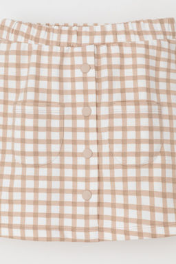 КР 7142/бежевая клетка на сахаре к567 юбка для дев - Crockid фото 2