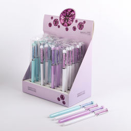 Цена за 36 шт. Ручка гелевая Calligrata «Стразы», синий стержень, узел 0.5 мм, МИКС