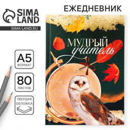 Ежедневник, твёрдая обложка, формат А5, 80 листов Мудрый учитель