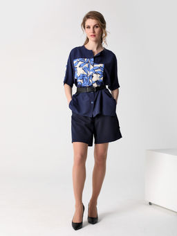 25235 Блуза т.синий