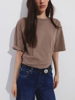 Футболка свободного кроя из хлопка OVERSIZE0826-66 / Zarina  фото 2