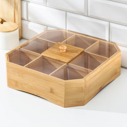 Органайзер для хранения Катунь, 9 секций, 30×30×10 см, бамбук