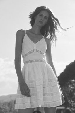 Vestido de algod?n con inserciones de encaje - H&m фото 5
