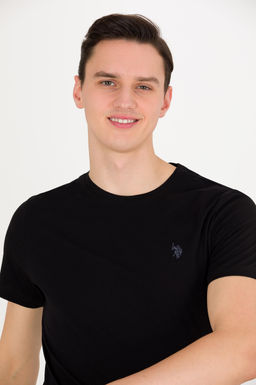 U. S. Polo Assn Мужская черная базовая футболка с круглым вырезом - U.s. polo assn фото 2