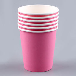 Набор бумажной посуды: 6 тарелок, 6 стаканов, цвет розовый - Страна карнавалия фото 6