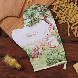 Варежка-прихватка Доляна Зверьки 20х28 см, 35% хл, 65% пэ, ватин 250 г/м2