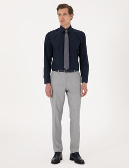 Lacivert Slim Fit Uzun Kollu Basic G_mlek