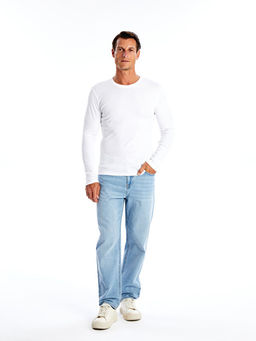 Bisiklet Yaka Uzun Kollu Penye Erkek Ti??rt