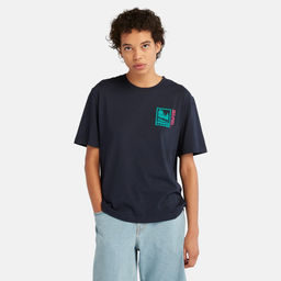 Женская футболка Timberland BACK GRAPHIC TEE темно-синяя