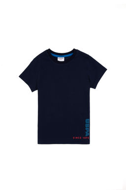 Erkek _ocuk Lacivert Bisiklet Yaka Ti__rt Sepette S_rpriz _ndirim