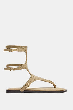 DOUBLE SUEDE ANKLE STRAP SANDALS - Zara фото 9