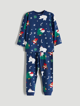 Bisiklet Yaka Y?lba?? Temal? Erkek Bebek Pijama Tak?m?