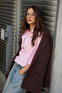 Рубашка оверсайз в полоску хлопковая