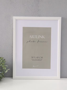 Фоторамка для фото 30×40 см, с паспарту (21×30 см), Anna, МДФ, белый (пластиковый экран)