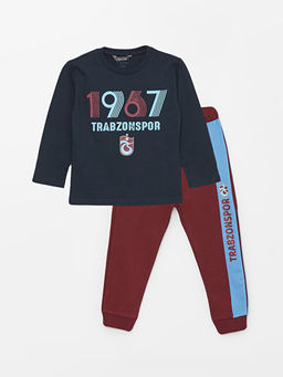 Bisiklet Yaka Uzun Kollu Trabzonspor Bask?l? Erkek Bebek Sweatshirt ve E?ofman Alt?