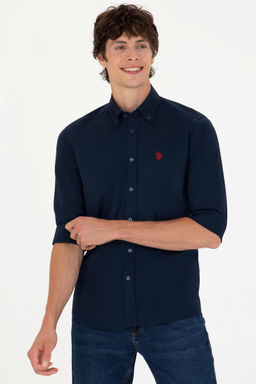 U. S. Polo Assn Мужская темно-синяя базовая рубашка с длинным рукавом - U.s. polo assn фото 8