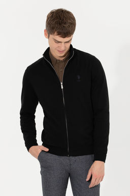 Мужской черный базовый трикотажный кардиган Неожиданная скидка в корзине