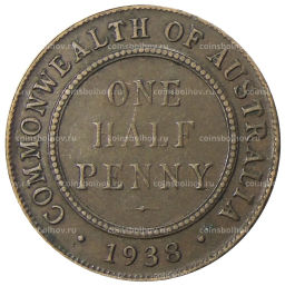 1/2 пенни 1938 года Австралия