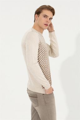 Мужской кремовый свитер из меланжевого трикотажа - U.s. polo assn фото 3