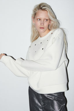 Sudadera efecto neopreno con tachuelas - H&m фото 3