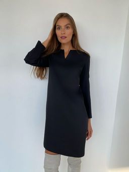 2348 Платье с фигурной горловиной чёрное - Martichelli фото 4