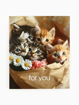 Набор мини-открыток в коробке со скрепками «Котики», 35 штук, 8 x 10 см