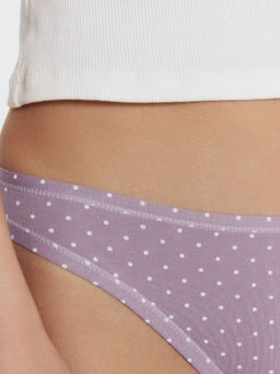 Цена за 2 штуки! Трусы женские слипы фиолетовые в горошек горошек на морском тумане 412621 - Mark formelle фото 5