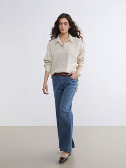 Wideleg Kad?n Jean Pantolon